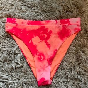 Bold Pink and Orange Tie-Dye Bikini Bottom